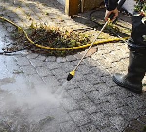 pflastersteinreinigung mit turbo düse erlangen